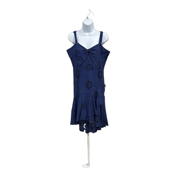 PARKER DONNA EMBROIDERED EYELET SWEETHEART HI-LOW DRESS ECLIPSE size 10 - Picture 5 of 16